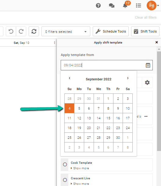 date range for 5/40 work schedule template